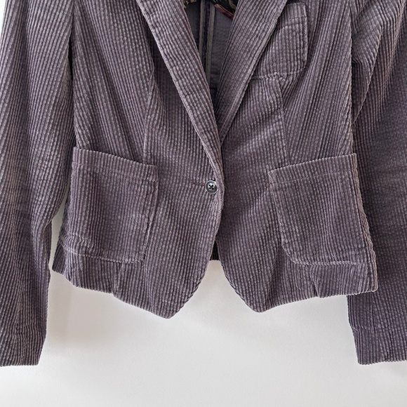 Anthropologie Daughters of the Liberation Cotton Corduroy Gray Bromsgrove Blazer - Picture 3 of 16